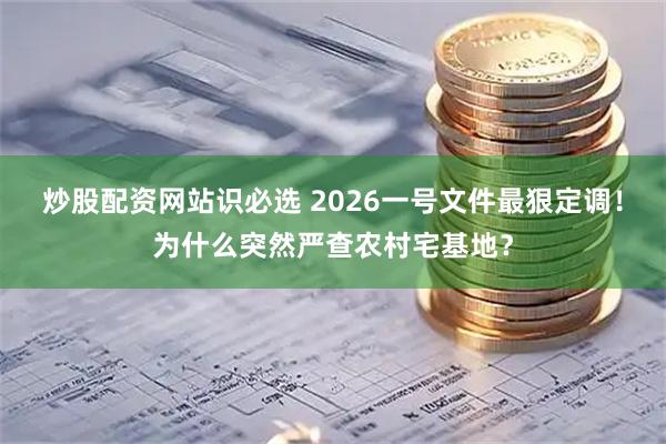 炒股配资网站识必选 2026一号文件最狠定调！为什么突然严查农村宅基地？